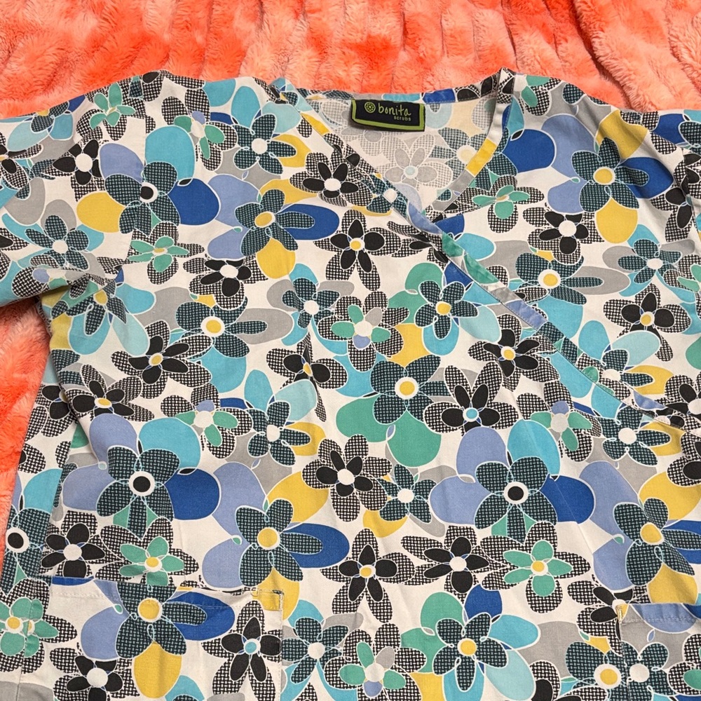 Floral Women's Scrub Top